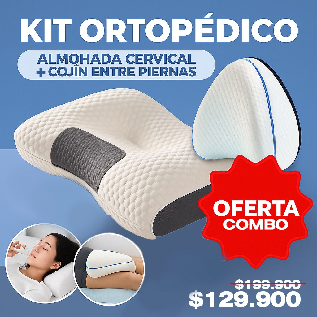 KIT ORTOPÉDICO: ALMOHADA CERVICAL + COJÍN SOPORTE PIERNAS